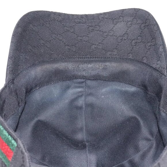 GUCCI GG Canvas Web Sherry Line Cap M Black Red Green 200035 Auth yk18705 - Picture 12 of 13